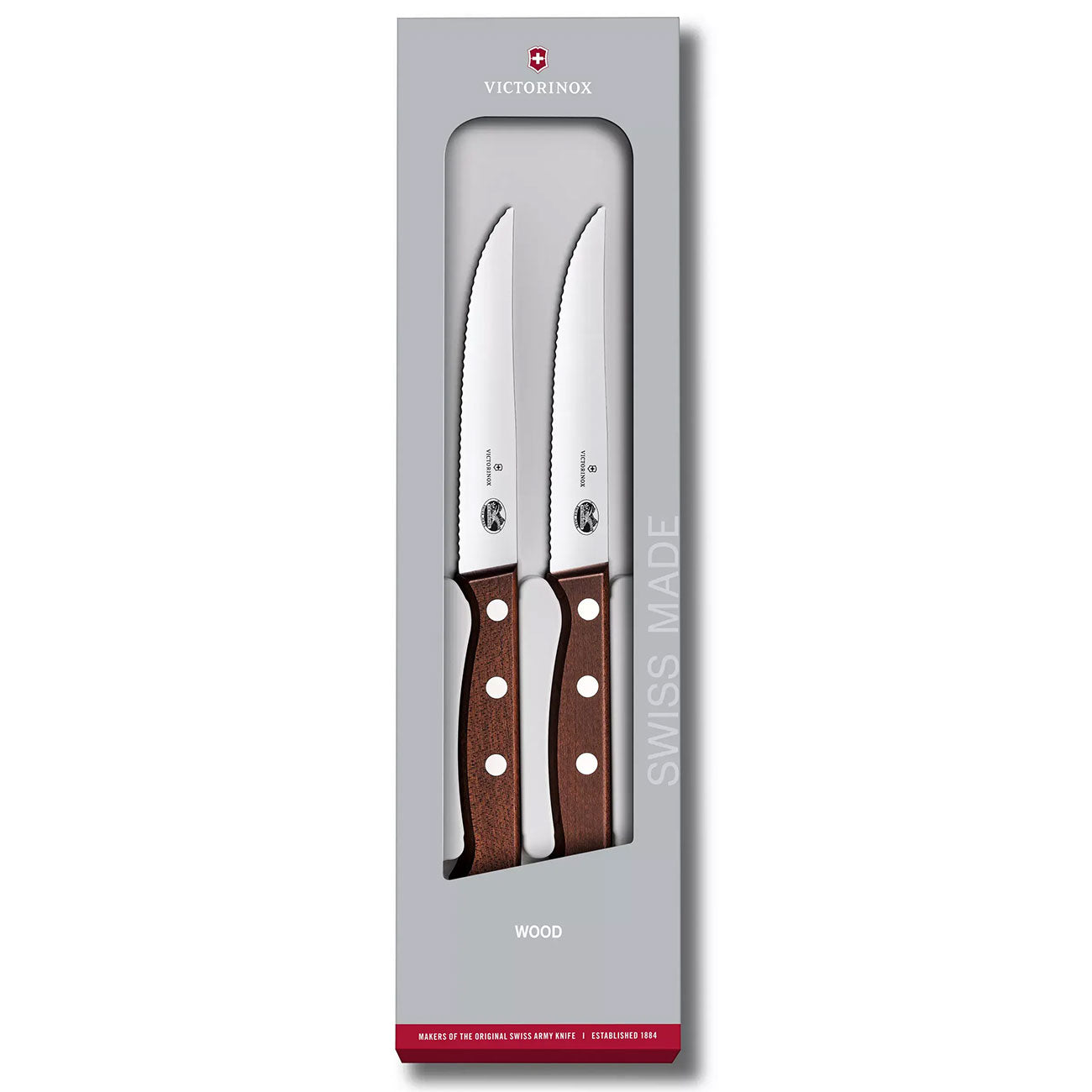 Victorinox Steakmesser-Set mit extra scharfem Wellenschliff Ahornholz 2-teilig – Detailansicht