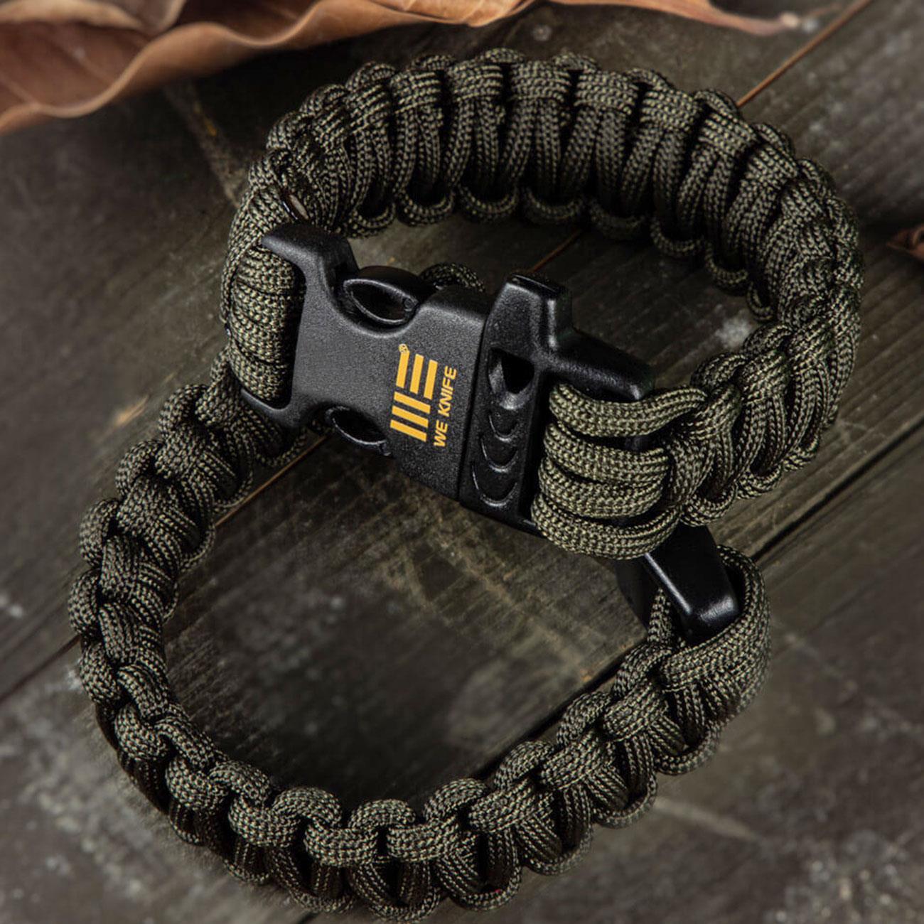 WE Knife Survival Bracelet - Überlebensarmband aus Paracord mit Signalpfeife – Detailansicht